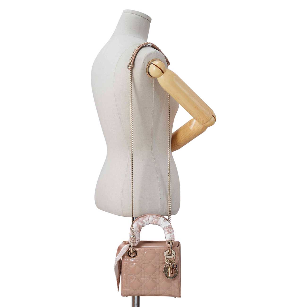 CHRISTIAN DIOR(USED)크리스찬디올 레이디디올 페이던트 미니백&트윌리